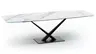 Esstisch Savona - LB ca. 200x100 cm, ausziehbar, Keramik, Weiß, Bootsform