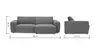 Sofa Lilaia - 1,5-Sitzer XL mit 1,5-Sitzer XL Tief, Stoff, Kaschmir