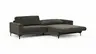 Ecksofa Oviedo - 1,5-Sitzer mit Longchair rechts inkl. Relaxfunktion (motorisch), Stoff, Braungrün