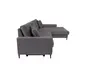 Ecksofa - 3-Sitzer mit Longchair rechts, Schlaffunktion, Stoff, Grau