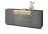 Sideboard - mit Beleuchtung, B ca. 214 cm, Anthrazit, Eiche massiv
