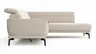 Ecksofa Amadena - 2-Sitzer mit Ecke rechts inkl. Relaxfunktion motorisch, Sitzvorzug und Kopfteilverstellung, Stoff, Creme
