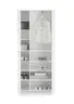 Garderobenschrank - B ca. 90 cm, Weiß, Spiegel