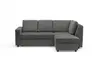 Ecksofa PRO FLEXX - 2-Sitzer, Ecke rechts inkl. Schlaffunktion und Bettkasten, Stoff, Steingrau