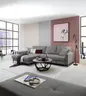 Ecksofa - Longchair links mit 3-Sitzer, Schlaffunktion, Stoff, Grau