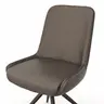 Stuhl Mis - Leder, Dunkelbraun, Drehbar, Gestell, Schwarz