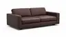  Sofa Aprino 2 - 3,5-Sitzer L, Dickleder, Dunkelbraun, Armlehne Block schmal