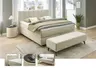 Boxspringbett - Liegefläche ca. 180x200 cm, Stoff, Natur