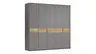 Drehtürenschrank Viana - B ca. 254 cm, Lack, Steingrau, Riffholz, Wildeiche