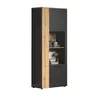 Vitrine - B ca. 80 cm, Anthrazit, Eiche Coast Evoke Nachbildung