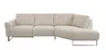 Ecksofa Leona - 2,5-Sitzer mit Ecke rechts inkl. Relaxfunktion motorisch, Stoff, Creme 
