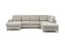 Wohnlandschaft - Longchair links mit 2-Sitzer und Ecke rechts, Stoff, Steingrau