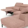 Ecksofa Hudson - 2,5-Sitzer mit Ecke rechts, inkl. Kopfteil/Armlehne verstellbar und Sitzvorzug/Relaxfunktion (motorisch), Stoff, Kupfer