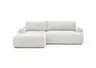 Ecksofa - Longchair links mit 2-Sitzer, Stoff, Sibergrau