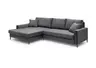 Ecksofa - Longchair links mit 3-Sitzer, Stoff, Anthrazit