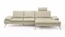 Ecksofa Collina - 2,5-Sitzer, Longchair rechts, inklusive Kopfstütze, Leder, Ecru