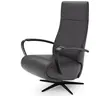Relaxsessel Girona - Relaxfunktion (motorisch), Leder, Schwarz