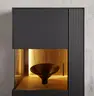 Vitrine Estana - inkl. Beleuchtung, Eiche massiv, anthrazit