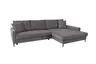Ecksofa - 3-Sitzer mit Longchair rechts, Schlaffunktion, Stoff, Grau