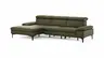 Ecksofa Felipa - Longchair links mit 2,5-Sitzer inkl. Armlehne verstellbar und Rückenlehne/Sitztiefe verstellbar (motorisch), Leder, Olive