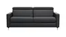 Sofa Paulina - 2,5-Sitzer, Kopfteil verstellbar, Leder, Schwarz
