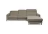 Ecksofa - CALM FLEX 2.0, 3-Sitzer mit Longchari rechts, Kopfteil verstellbar, Stoff, Braun