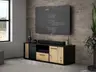 TV-Board FLORISS- Schwarz, Eiche Dekor