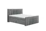 Boxspringbett - Liegefläche ca. 180x200 cm, Stoff, Dunkelgrau