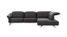 Ecksofa Bormio - 2,5-Sitzer und Ecke rechts, Kopfteilverstellung, Leder, Schwarz
