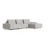 Ecksofa Serava - Longchair links mit 2,5-Sitzer, Stoff, Grau
