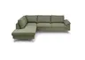 Ecksofa COOL - Ecke links mit 2,5-Sitzer, Stoff, Hellgrün