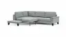 Ecksofa Oviedo - Ecke links mit 2,5-Sitzer inkl. Drehsitz, Stoff, Hellgrau