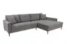 Ecksofa - 3-Sitzer mit Longchair rechts, Stoff, Grau