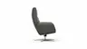 Einzelsessel Terni - Relaxfunktion, Sternfuss, Leder, Grau, 