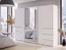Schwebetürenschrank FJOLLA- B ca. 270 cm, Weiß, Spiegel