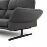 Ecksofa  Alexander -  Longchair links mit 3-Sitzer inkl. Kopfstütze/Armlehne verstellbar, Leder, Grau
