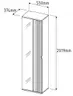 Garderobenschrank - B ca. 55 cm, Riva Eiche Nachbildung, Spiegel