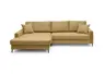 Ecksofa - Longchair links mit 3-Sitzer, Stoff, Senfgelb