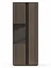 Vitrine Saratoga - Buche massiv, silbergrau geölt