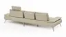 Ecksofa Collina - 2,5-Sitzer, Longchair rechts, inklusive Kopfstütze, Leder, Ecru