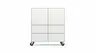 Highboard Edge - Lack weiß, auf Rollen