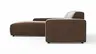 Ecksofa Denver - Longchair links mit 2,5-Sitzer, Leder, Braun