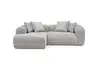 Ecksofa - Longchair links mit 2-Sitzer, Stoff,Creme