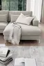 Ecksofa Solano - Longchair Links mit 2,5-Sitzer, Boucle, Natur