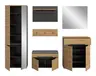 Garderobe - inkl. Sitzkissen, Basalt grau, Artisan Eiche Nachbildung
