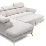 Sofa Maryville - Eckelement und Abschlussteil medium links mit 2,5-Sitzer, inkl. Schlaffunktion, Stauraum, Armlehne/Kopfteil verstellbar, Stoff, Beige