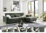 Ecksofa - 3-Sitzer mit Longchair rechts, Stoff, Moos