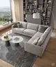 Ecksofa Cuneo Klassik - 2,5-Sitzer mit Ecke rechts, Stoff, Graubeige