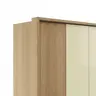 Drehtürenschrank Lenoso - B. ca. 306 cm, Eiche massiv, Glas, Champagner