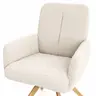 Armlehnstuhl Evania - Dreh und Relax-Funktion, niedriger Rücken, Stoff, Creme